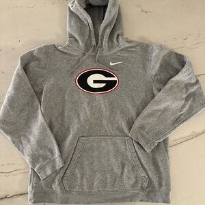 Nike Gray Hoodie with Black and Red Logo